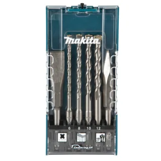 Makita SDS-PLUS Bohrer-Meißel 6-teiliges Set, SDS-PLUS, Zweischneider, Zentrierspitze, Meißel - E-15746