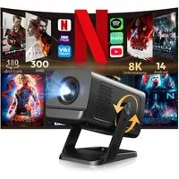 XGODY Android 14 Projektor Unterstützt 4K/8K-Decodierung,WiFi 6, BT 5.4 Mini-Beamer (300 lm, 8000:1, 3840 x 2860 px, KI-Auto-Keystone, 180°Dreh, Tragbarer Beamer Heimkino mit TV Stick)