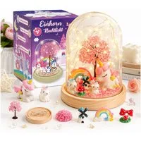 Wootoy Kreativset Einhorn Nachtlicht Bastelset Kinder DIY LED-Nachtlicht, (mit Bebilderte Schritt-für-Schritt-Anleitung, 1-tlg., verbindet kreatives Gestalten mit spielerischem Lernen), Geschenkidee für Kinder und Einhorn-Fans mit dekorativem Mehrwer