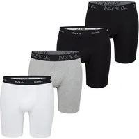 Phil & Co. Langer Boxer Long Boxer Briefs - langes Bein - Jersey - ohne störendes Etikett (4-St) Retroshorts Boxershorts Multipack Mehrpack Baumwolle Herren 4-Pack