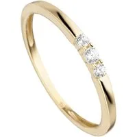 JOBO Fingerring Ring mit 3 Zirkonia, 333 Gold