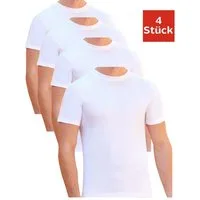 Berrak Unterhemd Herren T-Shirt Rundhals Kurzarm Weiß 4er Pack Basic (1003) (Spar-Set, 4-St., 4er-Pack) Premium Qualität-aus 100% Baumwolle
