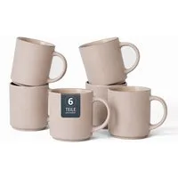 OTTO home Becher Kaffeebecher Ylvii, 6er Set, 6-tlg., Steinzeug, spülmaschinenfest und mikrowellengeeignet, 350 ml