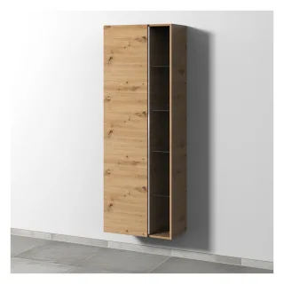 Sanipa 3way Stauraumschrank mit 1 Tür und offenen Fächern, Eiche Natural-Touch BR18085