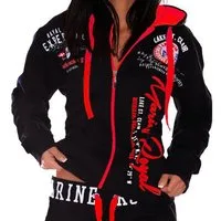 Jaylvis Collegejacke Damen Sweatjacke Sportjacke Joggingjacke mit lässiger Kapuze Marine Royal