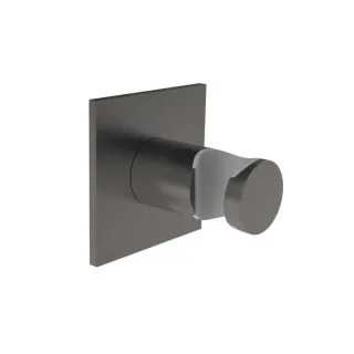 Herzbach Design iX PVD Wandhalter 21.994100.2.40 Black Steel, Rosette 70x70mm