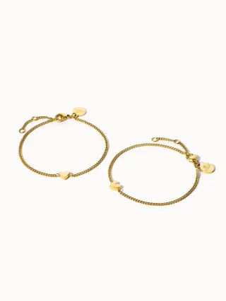 PURELEI Tiny Heart Armband Set