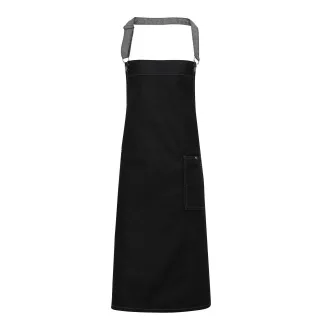Premier Unisex Erwachsene Bezirk gewachst Look Denim Lätzchen Schürze (Black Denim)