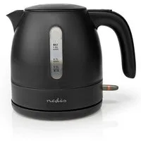 Nedis Wasserkocher Wasserkocher 1,0l 360° Drehsockel Kalkfilter Sicherheitsdeckel 2150W, 1000 l, 2150 W, Anzeigeleuchte, Strix-Regelung, Abnehmbarer Filter, Trockengehschutz