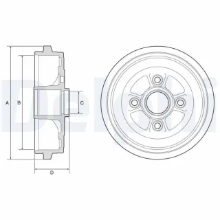 Delphi BREMSTROMMEL Nissan Micra Note BF574
