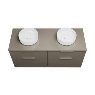 Burgbad Keramik Waschtisch-Set Eqio Grau Hochglanz/Alpinweiss, SGUO140F2010C0001 SGUO140F2010C0001