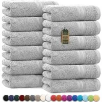 NatureMark Gästehandtuch Gästetuch 500gsm, 100% Baumwolle (12-St), Gästehandtuch Premium Qualität, 30x50cm, Silber grau