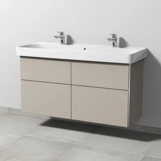 Sanipa 3way Waschtischunterbau zu Geberit Smyle Square Waschtisch mit 4 Auszügen, Kaschmir-Matt BP6731U