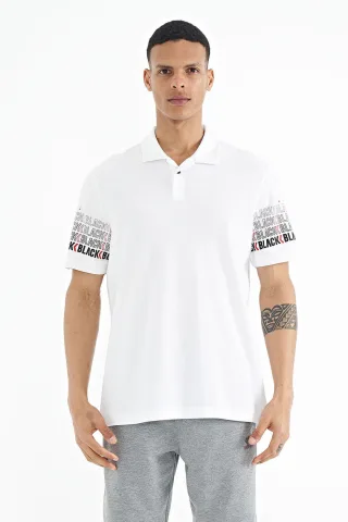 Herren Baumwoll-Polo-Kragen Bedrucktes T-Shirt