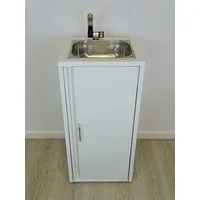 SRM Design Waschbecken Mobiles Waschbecken Edelstahl Spülbecken Handwaschbecken Camping Weiß