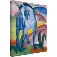 Bilderdepot24 Leinwandbild Kunstdruck Franz Marc Blaues Pferd blau bunt Bild auf Leinwand XXL, Kunst & Malerei, Wohnzimmer Schlafzimmer Küche Flur Wandbild Kunstkopie Wanddeko Druck
