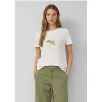 s.Oliver Kurzarmshirt T-Shirt Baumwoll-T-Shirt mit Frontprint und Pailletten