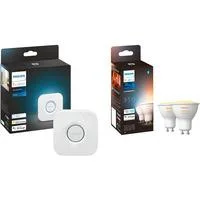 White Ambiance GU10 + Bridge, LED-Lampe Doppelpack, ersetzt 35 Watt, inkl. Hue Bridge