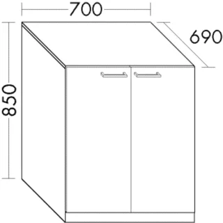 Burgbad Waschmaschinen-Schrank Sys30 PG1 Aqua 870x700x690 Eiche Dekor Urban, WVJH070F5327 WVJH070F5327