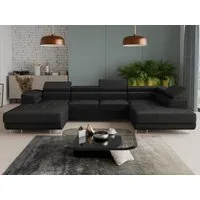 Sofnet Wohnlandschaft Caris U, mit Schlaffunktion und zwei Bettkästen, Ecksofa mit einstellbare Kopfstützen, Schlafsofa, U-form Couch