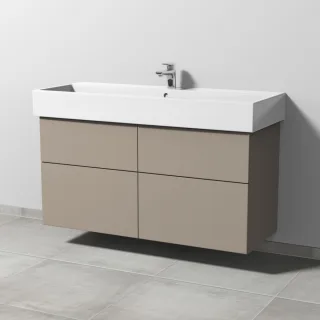 Sanipa 3way Waschtischunterbau zu Duravit Vero Air Waschtisch mit 2 Auszügen, Sandgrau-Matt SF43667