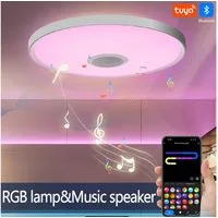 Ophy Deckenleuchte LED Deckenleuchte mit RGB, Bluetooth-Lautsprecher & Fernbedienung, dimmbar, 3 Farbtemperaturen, App-Steuerung, für Schlafzimmer, Wohnzimmer, Kinderzimmer & Party