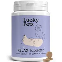 Lucky Pets Beruhigungstabletten für Hunde – Mit L-Tryptophan und Baldrian, Nahrungsergänzungsmittel für: Hunde, Katzen
