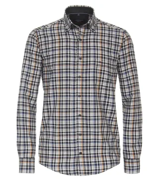 CASAMODA - Flanellhemd blau - Gr. - XXL