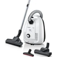 SIEMENS Bodenstaubsauger iQ300 plus VSP3T212, Made in Germany, Hygiene-Filter, kompakt, 900 W, mit Beutel, für Hartboden/Teppich, Turbodüse, XXL-Polsterdüse, langes Kabel, weiß