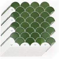 Youyijia Fliesenaufkleber Selbstklebende Wandfliesen Fischschuppen, 3D Fliesenaufkleber Küche (10 St)