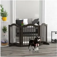 PawHut Hundegitter Hund Türschutzgitter Faltbar mit 2 Stützfüßen (Absperrgitter, 1 St., Absperrgitter), für Küche, Flur, Kaffee