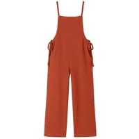 WENOR Overall Damen Jumpsuit Musselin mit Flechtträgern – locker & größenverstellbar