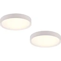 TRIO Leuchten LED Deckenleuchte, LED fest integriert, Warmweiß, 2er Set Badezimmer-Lampen Decke Bad-lampe für Gäste WC Weiß IP44 Ø33cm