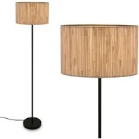 Briloner Leuchten LED Stehlampe Stehleuchte E27 Boho Natur Beige Wohnzimmer, ohne Leuchtmittel, Abhängig vom Leuchtmittel - Warmweiß/Neutralweiß/Kaltweis, Stehleuchte 35 x 161 cm Beige max. 10W Wohnzimmer Flur Büro