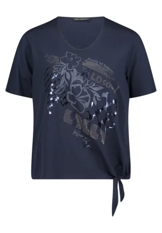 Betty Barclay - T-Shirt mit Print & Knoten blau - Gr. - 46