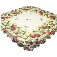 Delindo Lifestyle Mitteldecke Tischdecke Sommerblumen 85x85 cm (1-tlg), bedruckt % mit hochwertiger Spitze