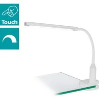 EGLO Klemmleuchte LAROA Tischlampe, Touchsensor, 4-step dimming, Klemmlampe, Dimmer, Dimmfunktion, Ein-/Ausschalter, mehrere Helligkeitsstufen, LED fest integriert, Neutralweiß, Leselampe, Schreibtischlampe, Büro, Arbeitszimmer, 45x6,5x27,5cm