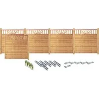 KONIFERA Sichtschutzelement FRISCO, (Komplettset inkl. Zubehör), sonniges Design, verschiedene Längen