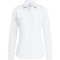 GREIFF Langarmbluse Greiff SIMPLE Damen Pilotbluse Langarm Kent Regular-Fit Weiß