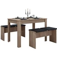 VCM Essgruppe Esal XXL 75x110x70cm, (Set, 1-tlg., 1x Esstisch 2x Sitzbank), 75x110x70cm Küchenmöbel, Bank