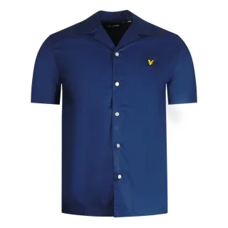 Lyle & Scott Marineblaues, kurzarmliges Resort-Hemd