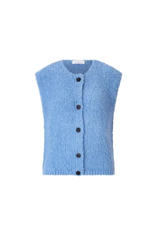 Rich & Royal - Crew NK Boucle Vest ultramarine - Gr. - L
