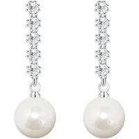 LÖB Perlenohrringe Damen Perlenohrringe Ohrringe Hängend mit Perlen Zirkonia Lang Silber (Geschenke für Frauen Damen Beste Freundin Mutter Mama Ehefrau Oma sie zum Geburtstag Schmuck Sommer, Inkl. Schmuckbox), Kristall Tropfen Ohrhänger Tropfenform E