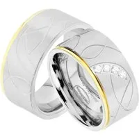 Trauringe123 Trauring Hochzeitsringe Verlobungsringe Trauringe Eheringe Partnerringe Gold Platiert aus Edelstahl JE88