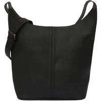 LECONI Schultertasche große Umhängetasche Beuteltasche Damentasche Shopper Echt Leder LE0055, Echtleder – Reißverschlussfach innen & außen – 34×34×11 cm
