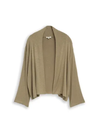 Tom Tailor - T-Shirt Cardigan mit Schalkragen silver olive - Gr. - XL