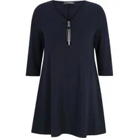 Doris Streich Longshirt (1-tlg) mit dekorativen Reißverschluss