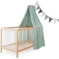 Ehrenkind Hängedekoration Deko Babybett, Kinderzimmer-Deko-Set (Kinderzimmer Deko), Baldachin & Wimpelkette für magische Momente, hochwertige Materialien