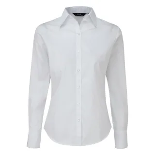 Premier - Bluse für Damen, Popelin, Langärmlig (Weiß)