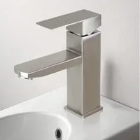 ZMH Waschtischarmatur Edelstah Hochdruck 2-Kopf-Schnellanschluss Wasserhahn mit Wasserspar-Belüfter, Schnellmontage, G3/8-Anschluss
